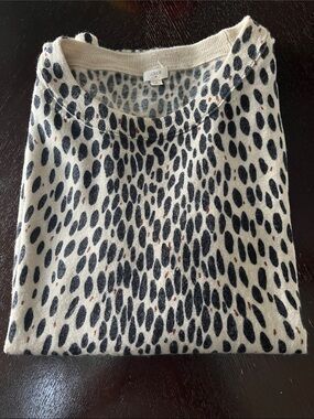 J Crew Leopard  Print Teddi Sweater